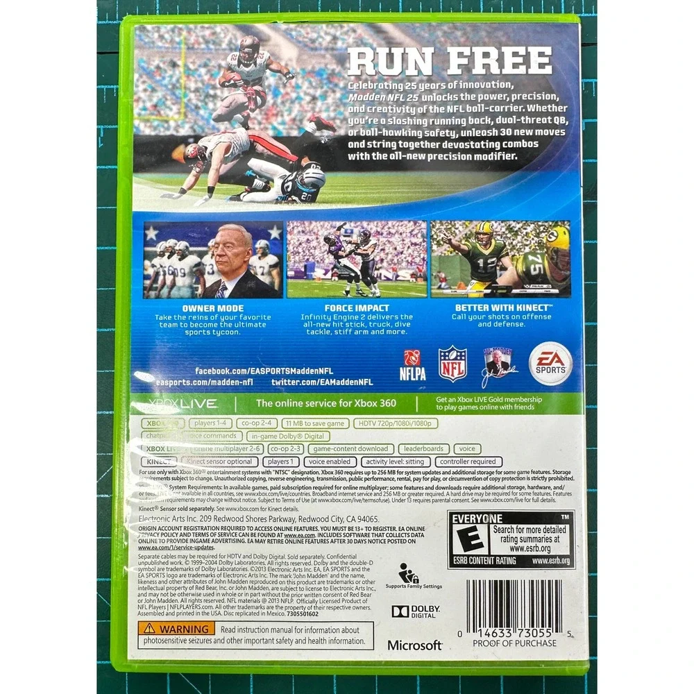 Madden NFL 25 Xbox 360 EA Sports Football Game Barry Sanders Cover 2013